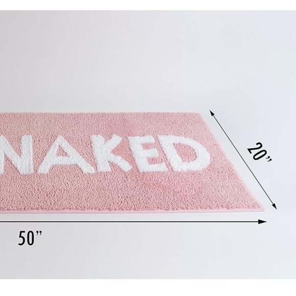 Get Naked Bath Mat Runner Pink Funny Rug Decor urban outfitters - Picture 2 of 6